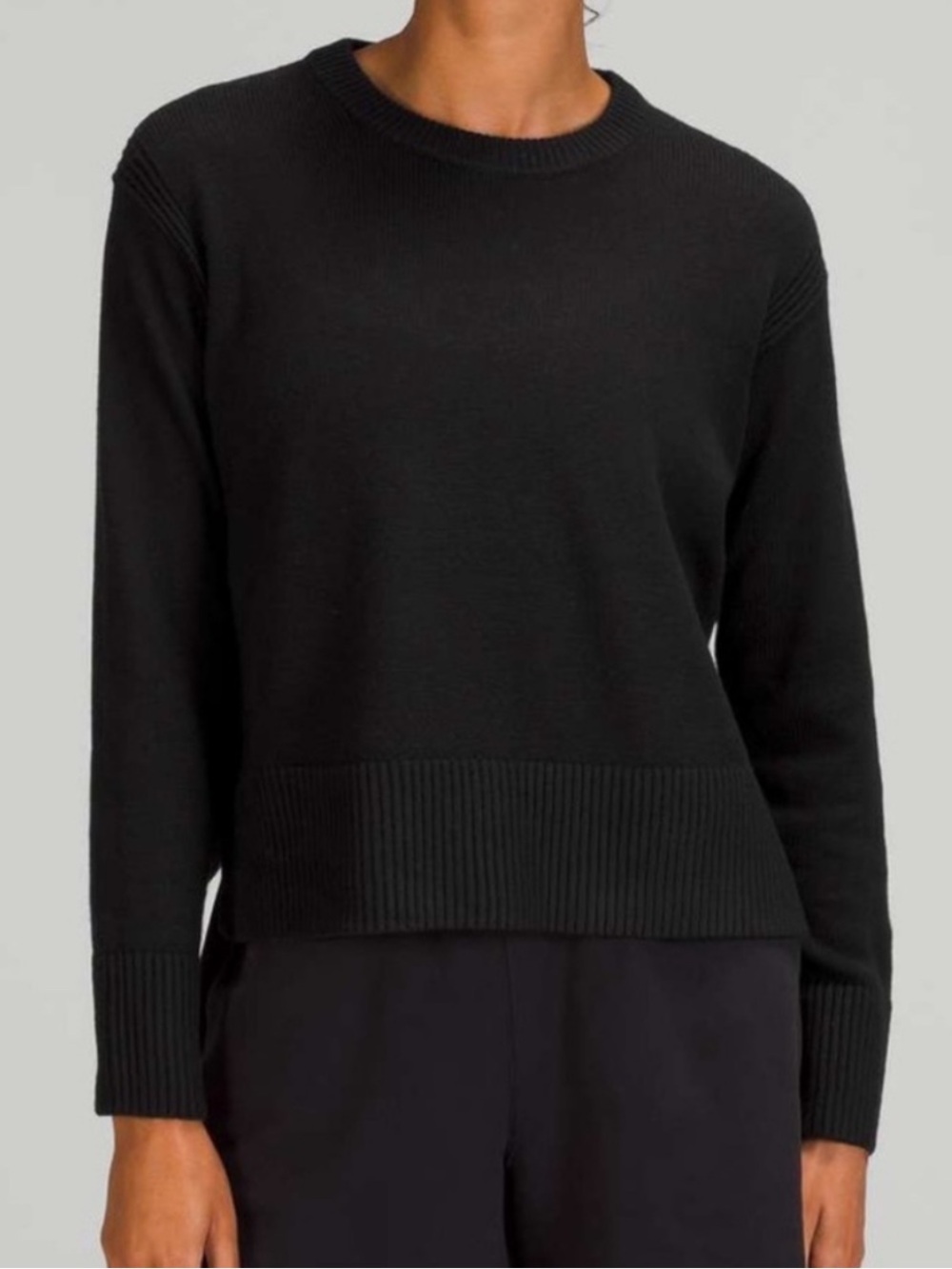 Lululemon Women’s Cashlu Cashmere Boxy Crewneck Sweater Black Size medium